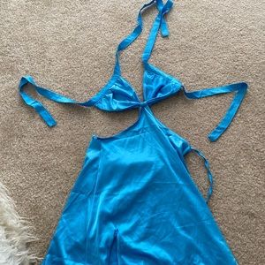 Blue cut out dress